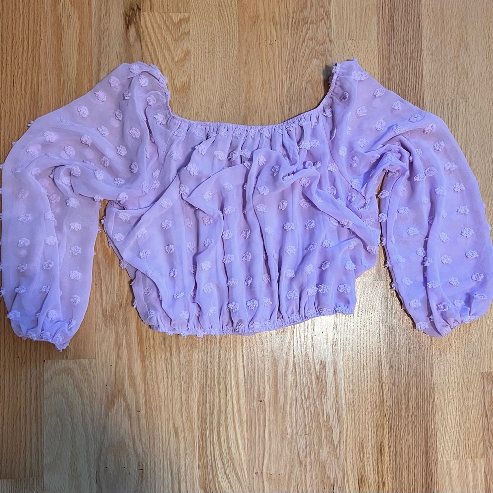Off shoulders light Purple blouse